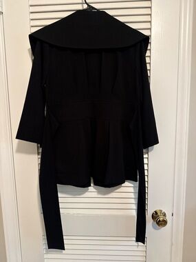 Calvin Klein Black Open Front Draped Jacket